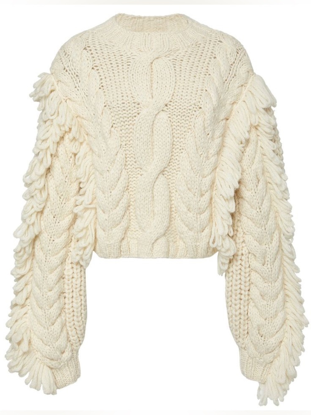 Ulla Johnson Yasmin Cable-Knit Alpaca Sweater in Cream size M